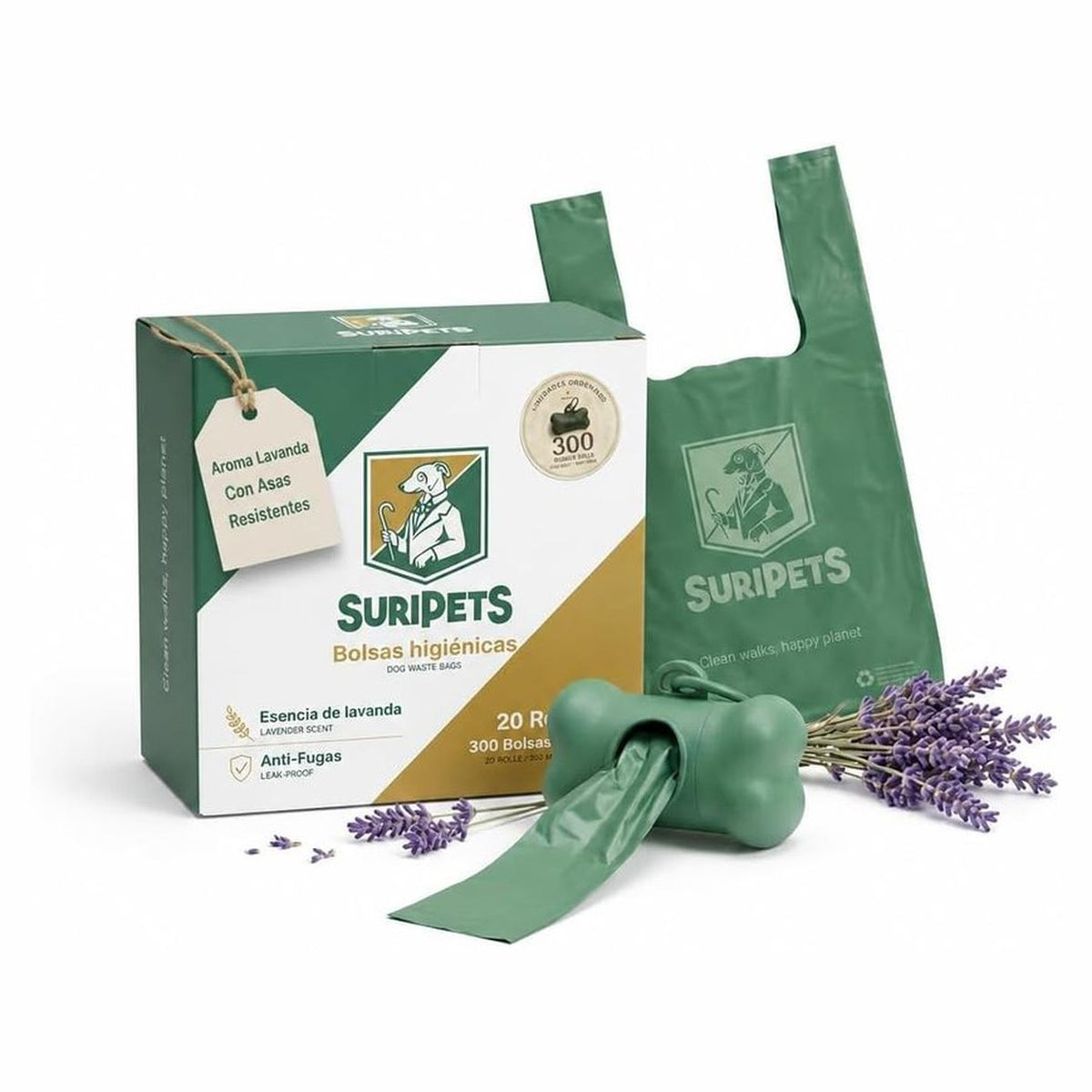 Caja de bolsas higiénicas SuriPets de 600 unidades